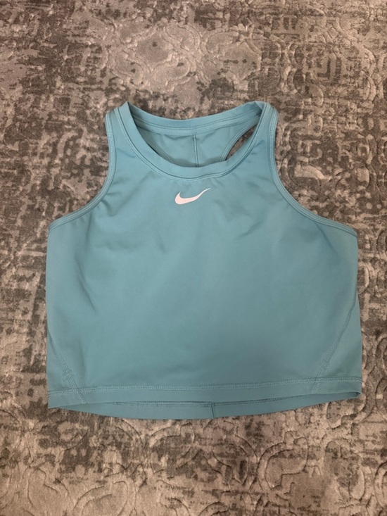 Nike Tops - Nike Teal Green Crop Athletic Dri Fit Slim Fit Tank